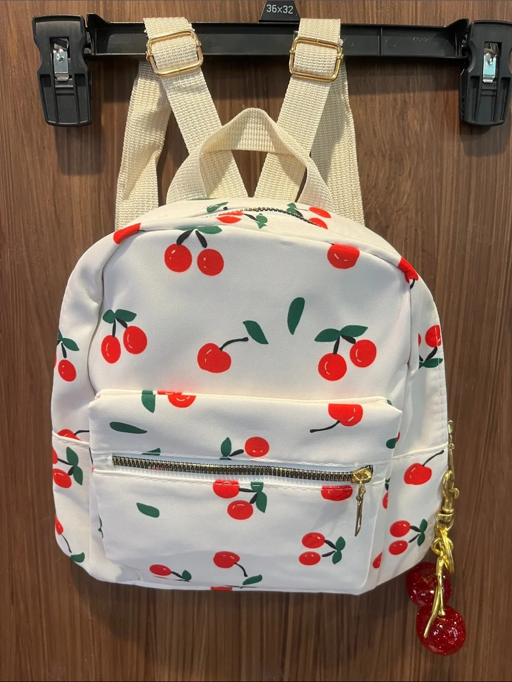 Mini Cherry Backpack With Double Cherry Zipper Pull